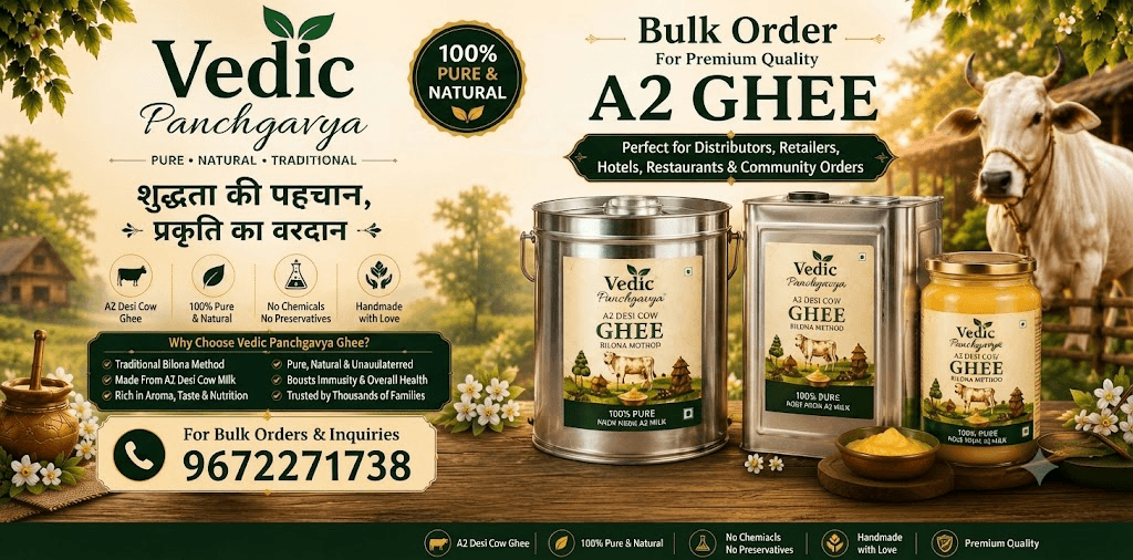 Vedic Panchgavya — bulk orders for premium quality A2 ghee